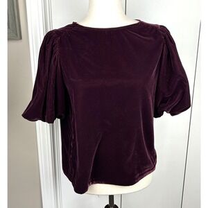 GAP Purple Boxy Short Sleeve Blouse